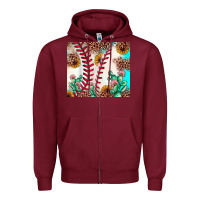 Burgundy baseball leopard turquoise cactus sunflower Zipper Hoodie - JahusDesignShop