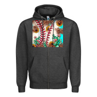 Charcoal Heather baseball leopard turquoise cactus sunflower Zipper Hoodie - JahusDesignShop