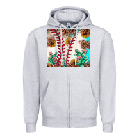 Heather Grey baseball leopard turquoise cactus sunflower Zipper Hoodie - JahusDesignShop