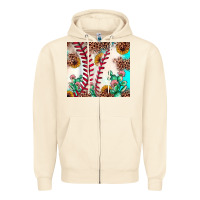 Sandshell baseball leopard turquoise cactus sunflower Zipper Hoodie - JahusDesignShop