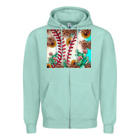 Seafoam baseball leopard turquoise cactus sunflower Zipper Hoodie - JahusDesignShop