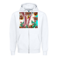 White baseball leopard turquoise cactus sunflower Zipper Hoodie - JahusDesignShop