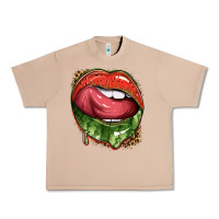 Burro watermelon lips with leopard Urban Heavy Tee - texasbilliewilder