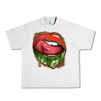 Lunar Rock watermelon lips with leopard Urban Heavy Tee - texasbilliewilder