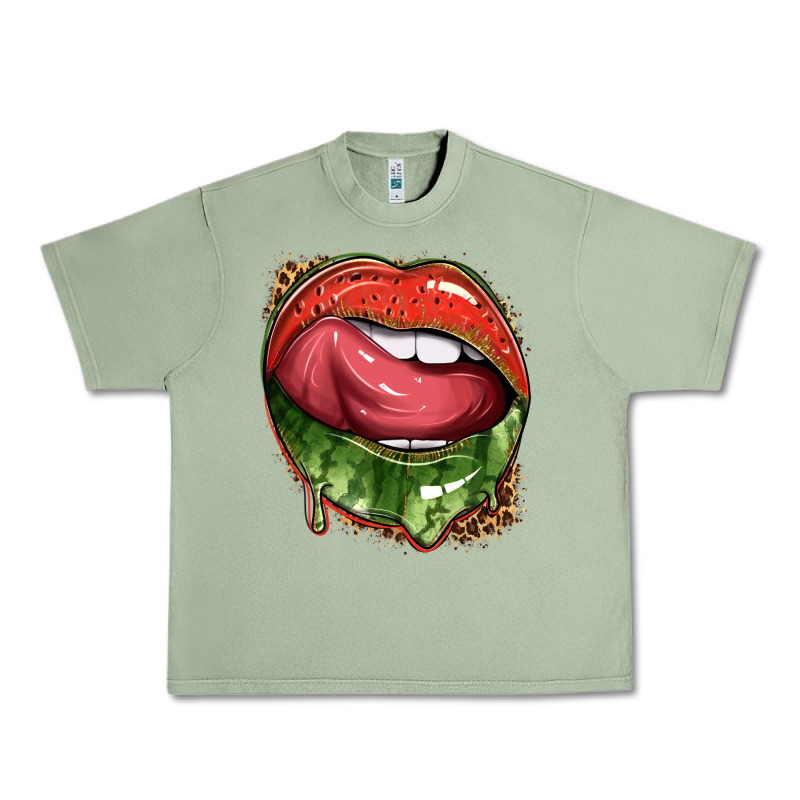 Watermelon Lips With Leopard Urban Heavy Tee by texasbilliewilder | Teevron