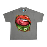 Tornado watermelon lips with leopard Urban Heavy Tee - texasbilliewilder