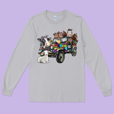 Farm Life Long Sleeve Tee Designed By Sublimationcraftshop
