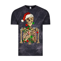 Cloud Black Christmas Skeleton Vintage Tee - RanaPortraitStore