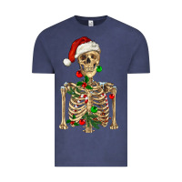 Vintage Denim Christmas Skeleton Vintage Tee - RanaPortraitStore
