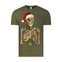 Vintage Olive Christmas Skeleton Vintage Tee - RanaPortraitStore