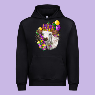 Mardi Gras Longhorn Calf Urban Hoodie Designed By Lillyallendesigns