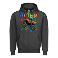 Charcoal Heather autism crusher Zipper Hoodie - AdoDesignShop