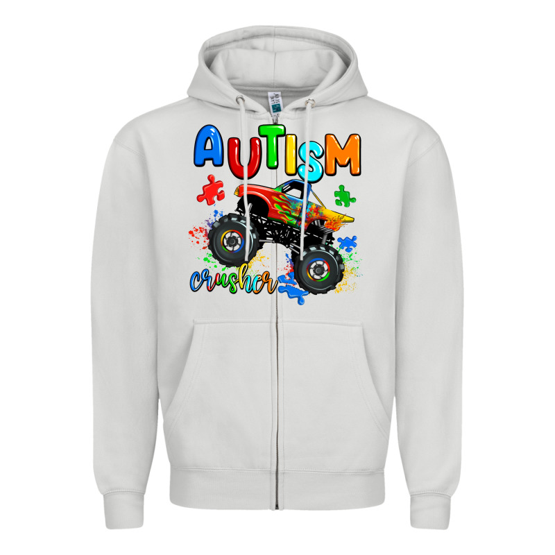 Autism Crusher Zipper Hoodie by AdoDesignShop | Teevron