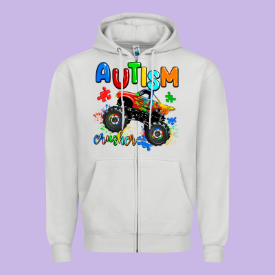 Autism Crusher Zipper Hoodie Designed By Adodesignshop