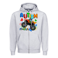 Heather Grey autism crusher Zipper Hoodie - AdoDesignShop