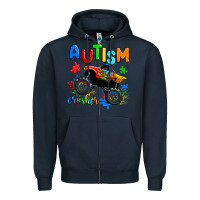 Navy autism crusher Zipper Hoodie - AdoDesignShop