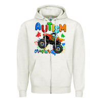 Oatmeal Heather autism crusher Zipper Hoodie - AdoDesignShop