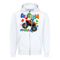 White autism crusher Zipper Hoodie - AdoDesignShop