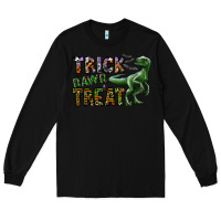 Black Trick RAWR Treat Long Sleeve Tee - CowhideDigitalArt
