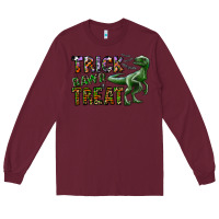 Burgundy Trick RAWR Treat Long Sleeve Tee - CowhideDigitalArt