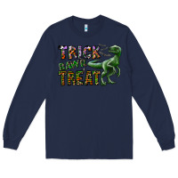 Navy Trick RAWR Treat Long Sleeve Tee - CowhideDigitalArt