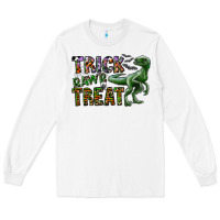 White Trick RAWR Treat Long Sleeve Tee - CowhideDigitalArt