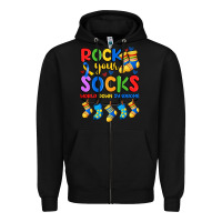 Black rock your  world down syndrome Zipper Hoodie - Artiststas