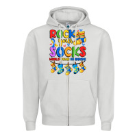 Dove Grey rock your  world down syndrome Zipper Hoodie - Artiststas