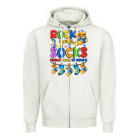 Oatmeal Heather rock your  world down syndrome Zipper Hoodie - Artiststas
