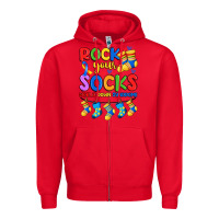Red rock your  world down syndrome Zipper Hoodie - Artiststas
