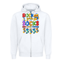 White rock your  world down syndrome Zipper Hoodie - Artiststas