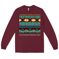 Burgundy aztec turquoise gemstone seamless pattern Long Sleeve Tee - HRA Design Shop