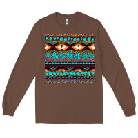 Chestnut aztec turquoise gemstone seamless pattern Long Sleeve Tee - HRA Design Shop