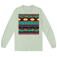 Matcha aztec turquoise gemstone seamless pattern Long Sleeve Tee - HRA Design Shop