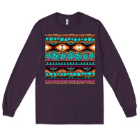 Plum aztec turquoise gemstone seamless pattern Long Sleeve Tee - HRA Design Shop