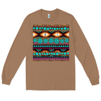 Toasted Coconut aztec turquoise gemstone seamless pattern Long Sleeve Tee - HRA Design Shop