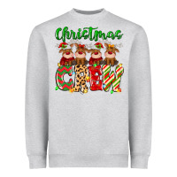Heather Grey christmas crew  deer Heavyweight Sweatshirt - MaliasSmallBusiness