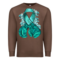 Chestnut teal ribbon with boxing gloves Premium Sweatshirt - NancyCooperArtShop