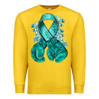 Lemon teal ribbon with boxing gloves Premium Sweatshirt - NancyCooperArtShop