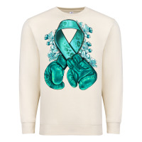 Sandshell teal ribbon with boxing gloves Premium Sweatshirt - NancyCooperArtShop