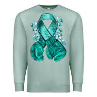 Seafoam teal ribbon with boxing gloves Premium Sweatshirt - NancyCooperArtShop