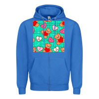 True Royal valentines day teddy bears and cookies seamless pattern Zipper Hoodie - BundleAndBundleShop