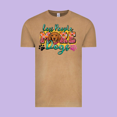 Less People More Dogs Vintage Tee Designed By Zillion Design Studio