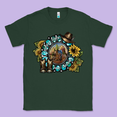 Cowboy Take Me Away 2 Classic Tee Designed By Sublimationcraftshop