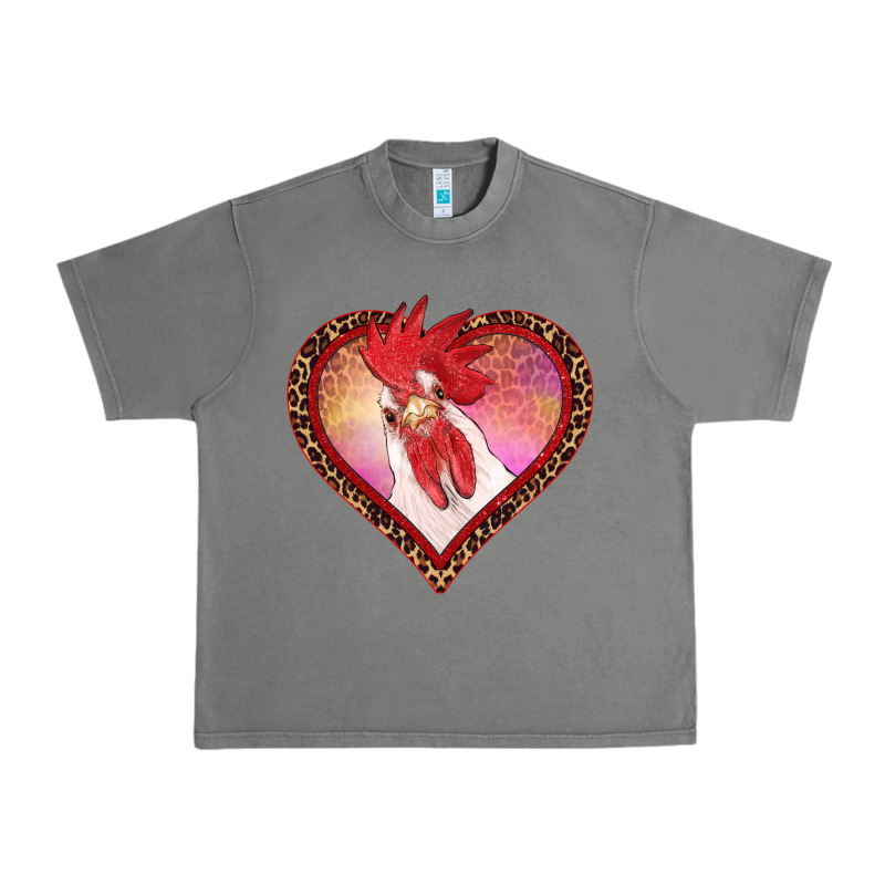 Valentine's Day Rooster With Leopard Heart Urban Heavy Tee by RanaPortraitStore | Teevron