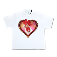 White valentine's day rooster with leopard heart Urban Heavy Tee - RanaPortraitStore