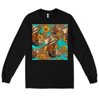 Black western boots and hat seamless pattern Long Sleeve Tee - HRA Design Shop