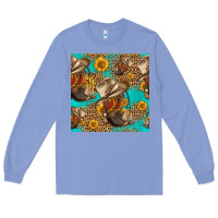 Colony Blue western boots and hat seamless pattern Long Sleeve Tee - HRA Design Shop