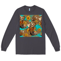 Smoke western boots and hat seamless pattern Long Sleeve Tee - HRA Design Shop