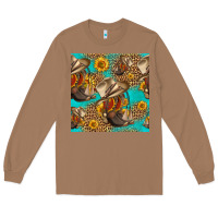 Toasted Coconut western boots and hat seamless pattern Long Sleeve Tee - HRA Design Shop
